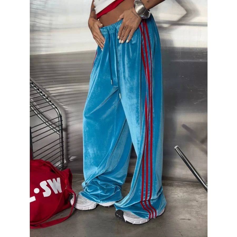 Velvet Wide-Leg Pants Apparel and Accessories