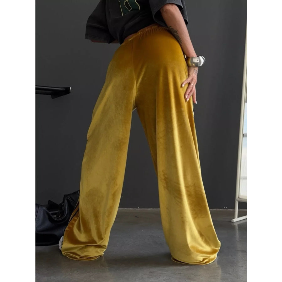 Velvet Wide-Leg Pants Apparel and Accessories