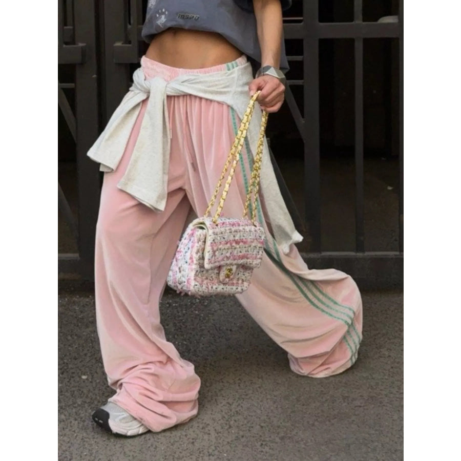 Velvet Wide-Leg Pants Apparel and Accessories