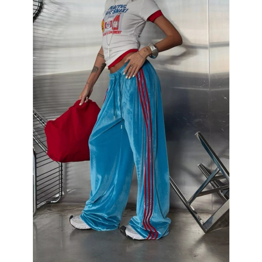 Velvet Wide-Leg Pants Apparel and Accessories