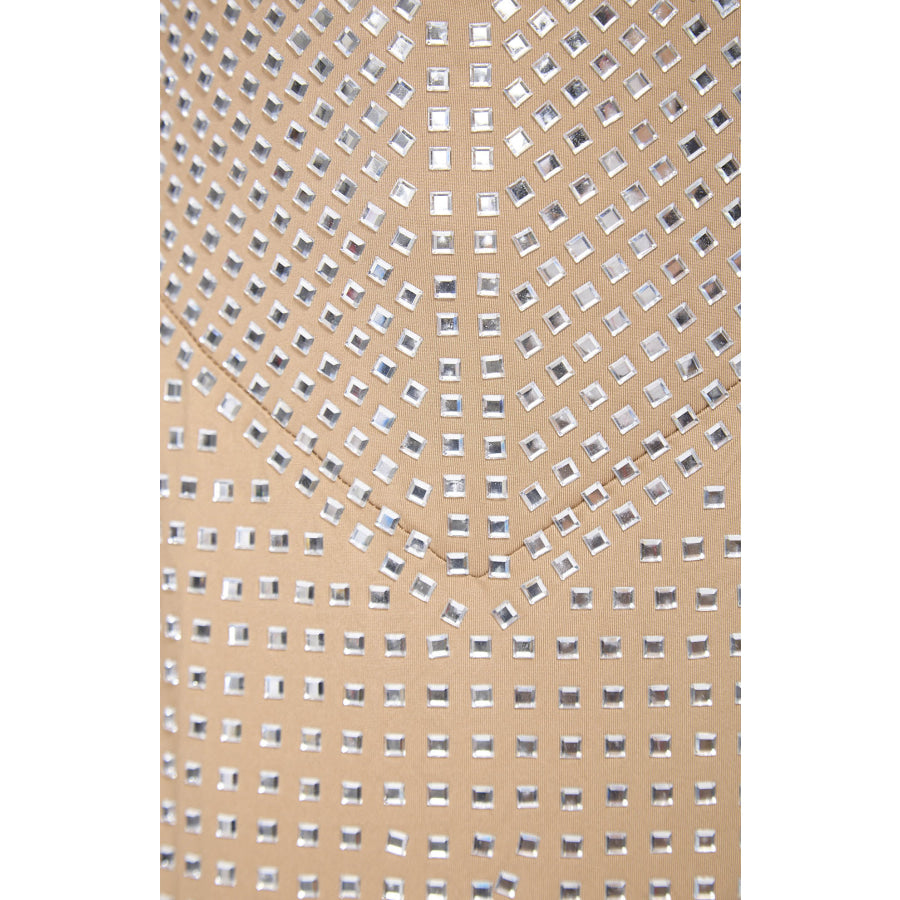 Vena Embellished Cut-Out Crystal Maxi Dress Beige Women’s Fashion - Weddings & Events - Cocktail Dresses