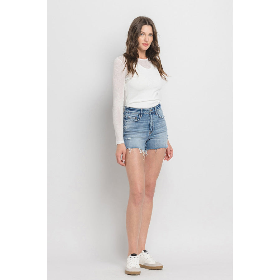 Vervet by Flying Monkey High Rise Denim Shorts Apparel and Accessories