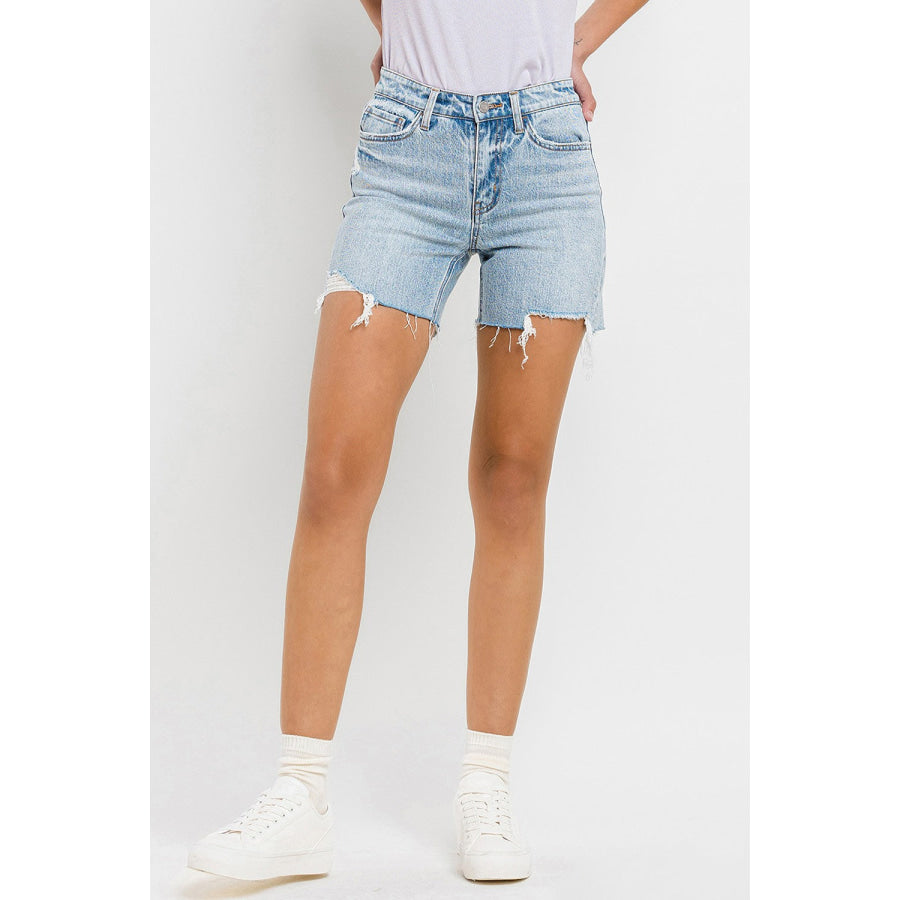 Vervet by Flying Monkey High Rise Denim Shorts Light / S Apparel and Accessories