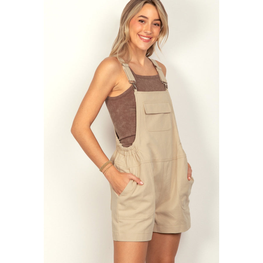 VERY J Adjustable Suspender Overalls with Pockets Apparel and Accessories