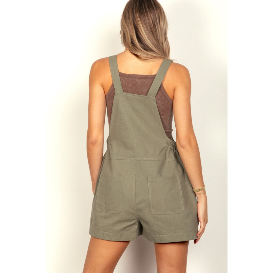 VERY J Adjustable Suspender Overalls with Pockets Apparel and Accessories