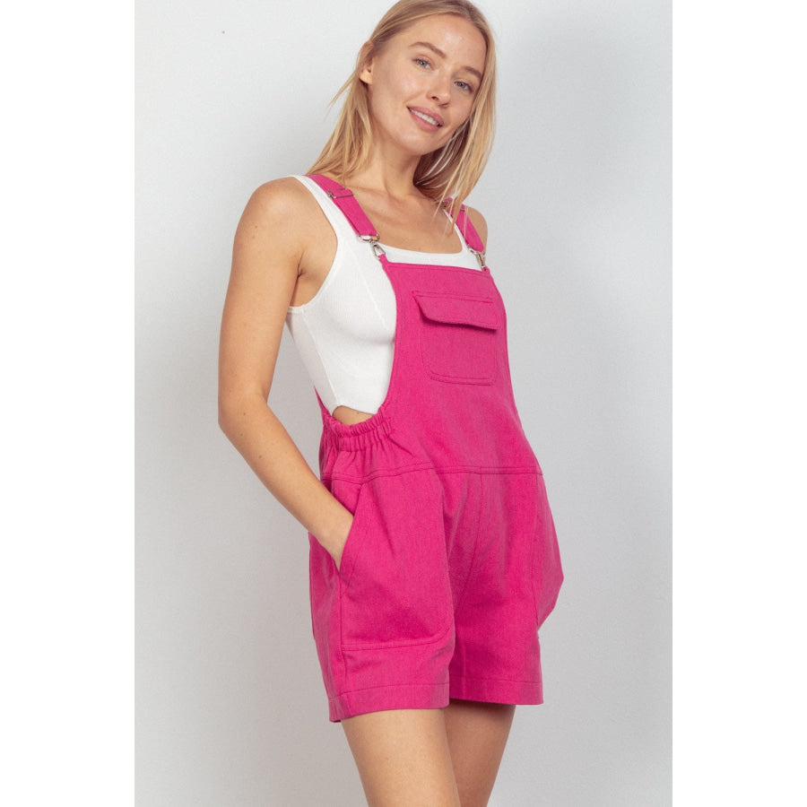 VERY J Adjustable Suspender Overalls with Pockets Apparel and Accessories