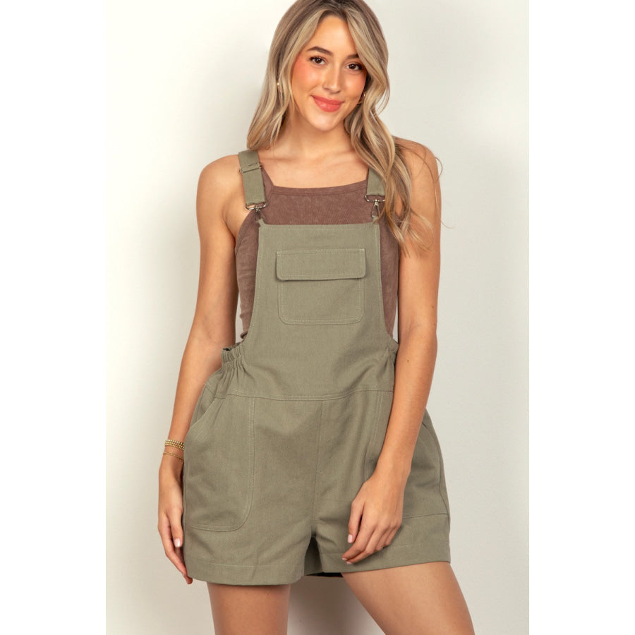 VERY J Adjustable Suspender Overalls with Pockets Apparel and Accessories