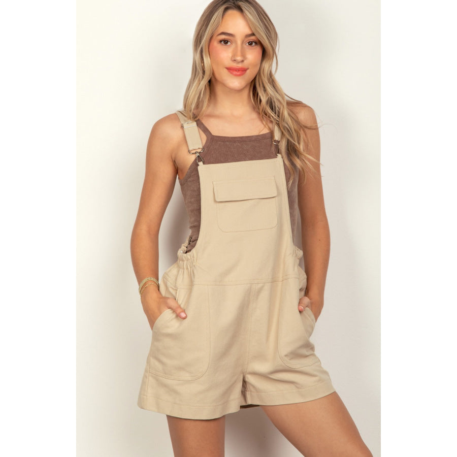 VERY J Adjustable Suspender Overalls with Pockets Apparel and Accessories