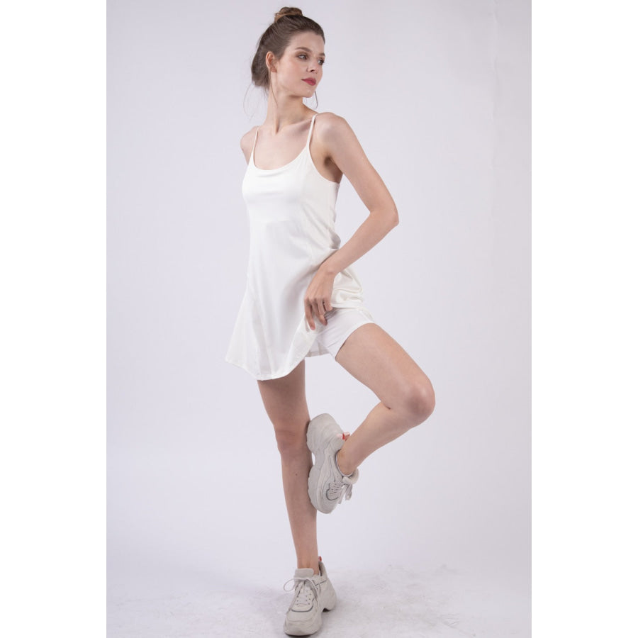 VERY J Mesh Detail Tennis Mini Active Dress with Shorts Inside Apparel and Accessories