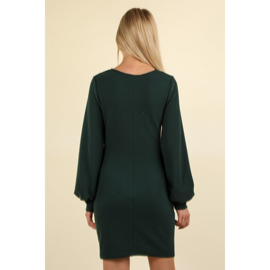 VERY J Ruched Detail Bodycon Mini Dress Apparel and Accessories