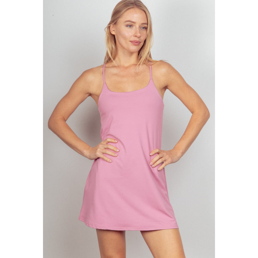 VERY J Sleeveless Active Tennis Dress with Unitard Liner Apparel and Accessories