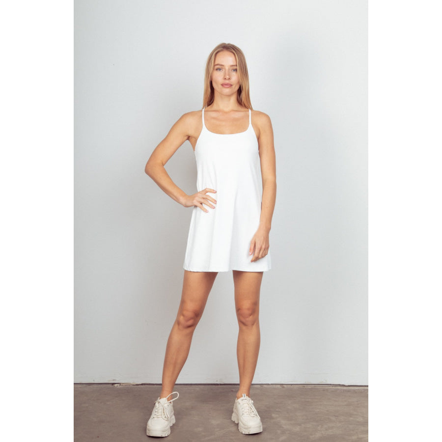 VERY J Sleeveless Active Tennis Dress with Unitard Liner Apparel and Accessories