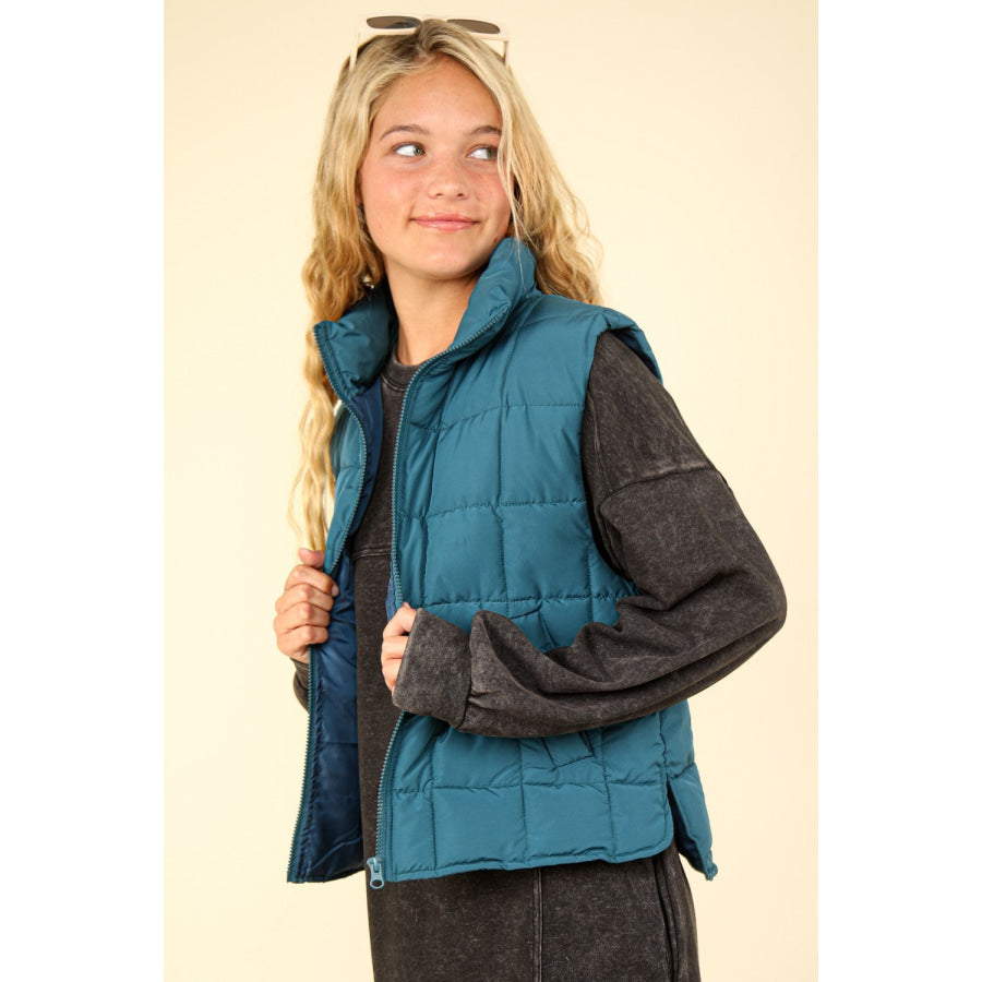 VERY J Zip Up Puffer Padded Warm Vest Apparel and Accessories