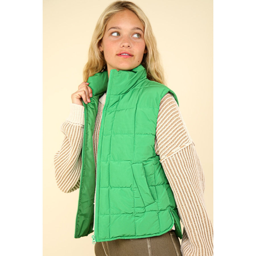 VERY J Zip Up Puffer Padded Warm Vest Apparel and Accessories