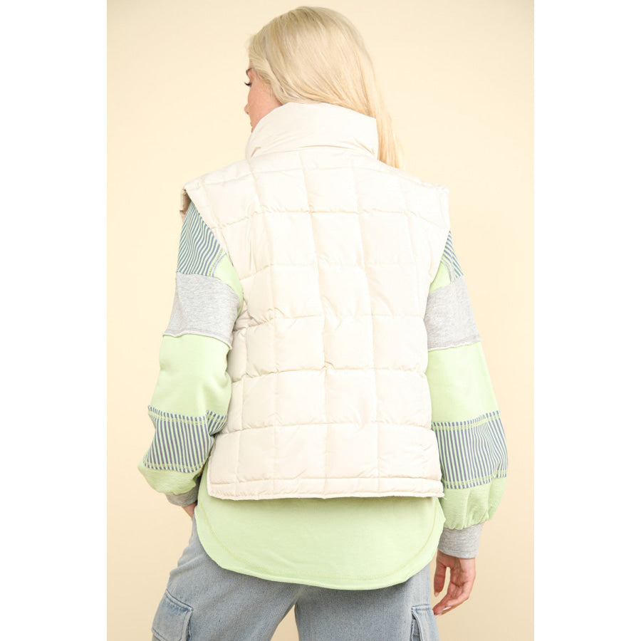 VERY J Zip Up Puffer Padded Warm Vest Apparel and Accessories