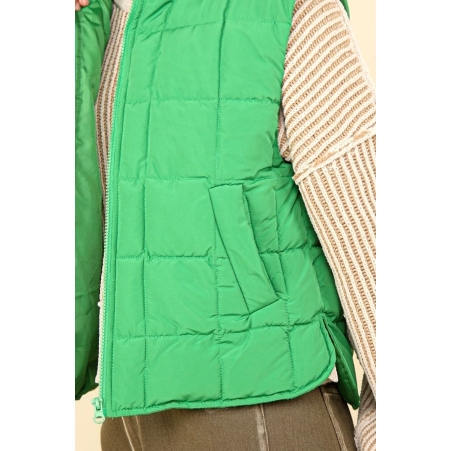 VERY J Zip Up Puffer Padded Warm Vest Apparel and Accessories