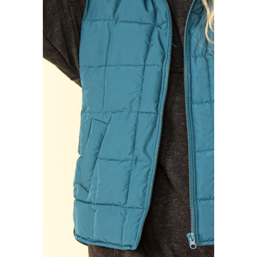 VERY J Zip Up Puffer Padded Warm Vest Apparel and Accessories