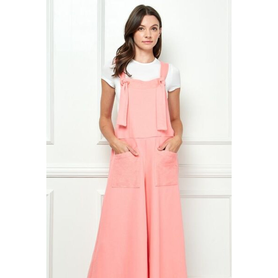 Veveret Wide Strap French Terry Overalls Apparel and Accessories