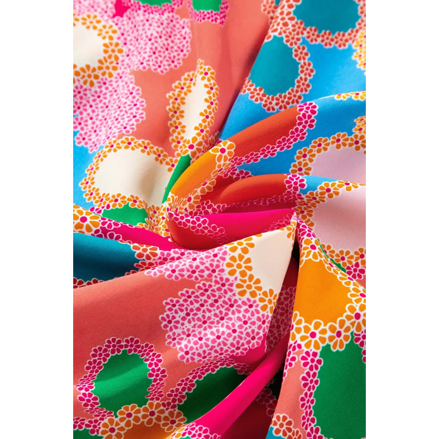Vibrant Floral Print Long Sleeve Shirt Apparel and Accessories