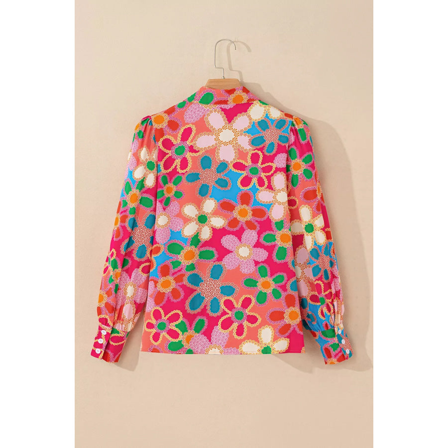 Vibrant Floral Print Long Sleeve Shirt Apparel and Accessories