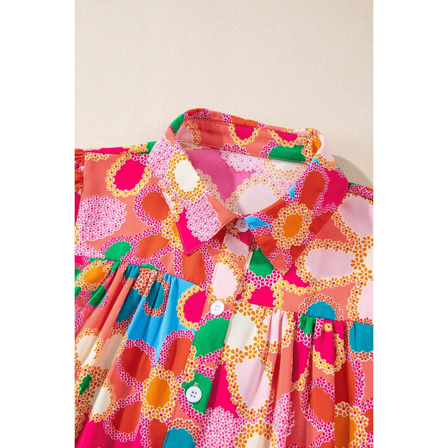 Vibrant Floral Print Long Sleeve Shirt Apparel and Accessories