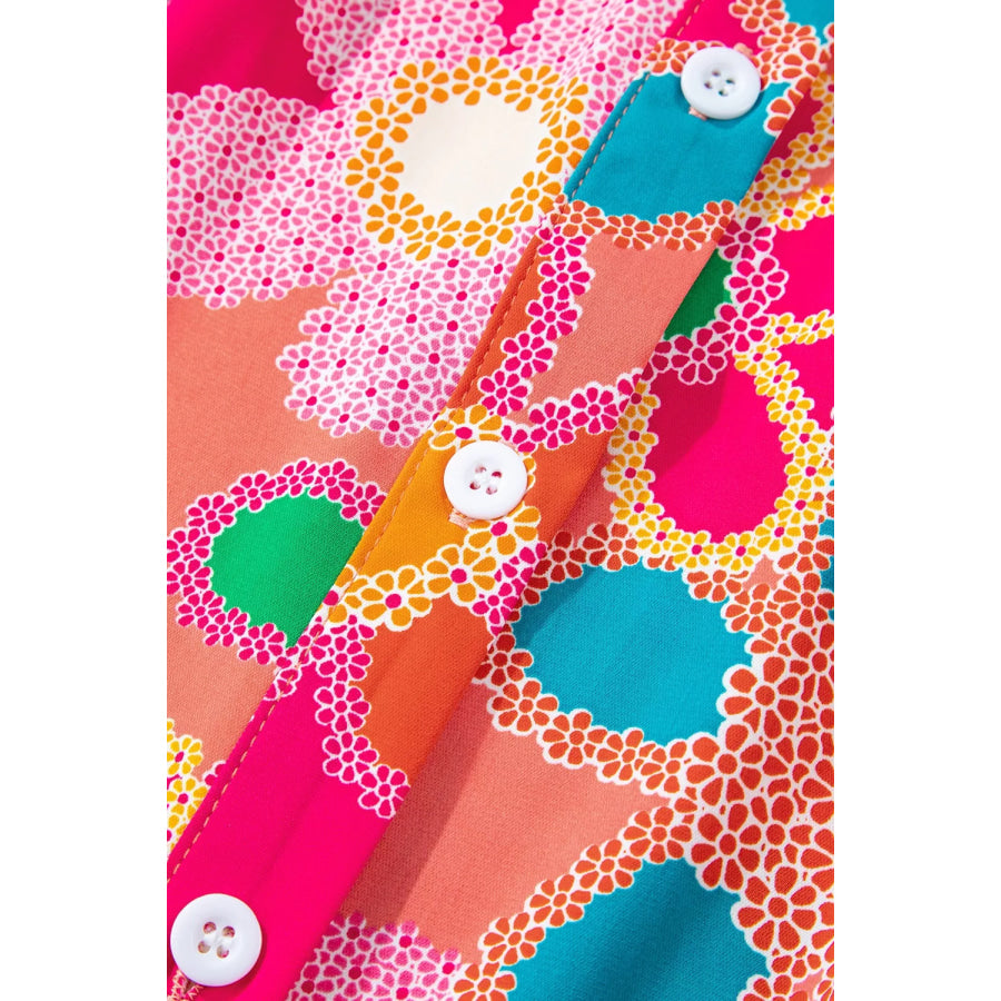 Vibrant Floral Print Long Sleeve Shirt Apparel and Accessories
