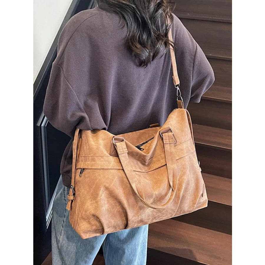 Vintage Adjustable Strap Duffel Bag Brown / onesize Apparel and Accessories