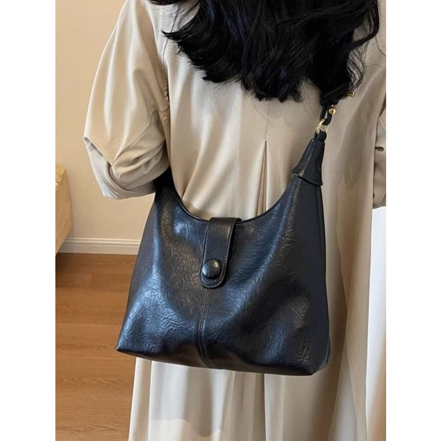 Vintage Buckle Closure Shoulder Bag Black / ONESIZE Apparel and Accessories