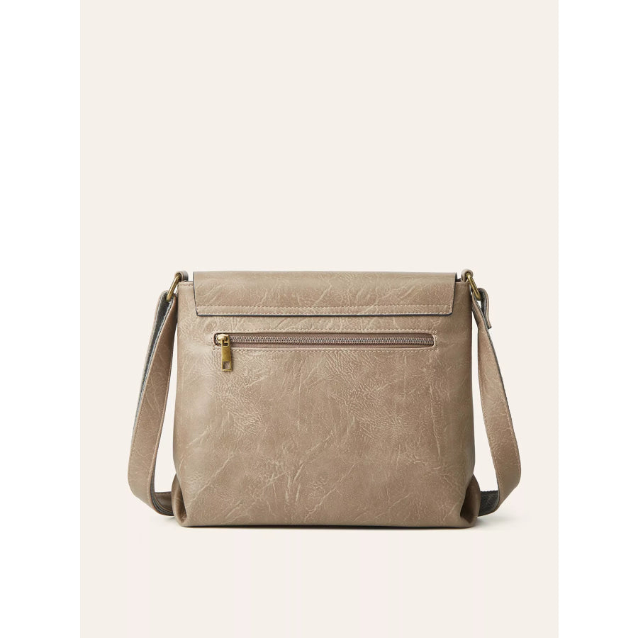 Vintage Buckle Flap Crossbody Bag Apparel and Accessories