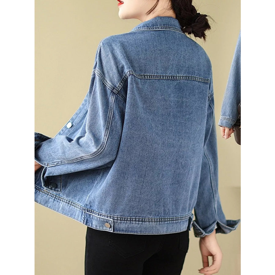 Vintage Button Up Denim Jacket Blue / S Apparel and Accessories
