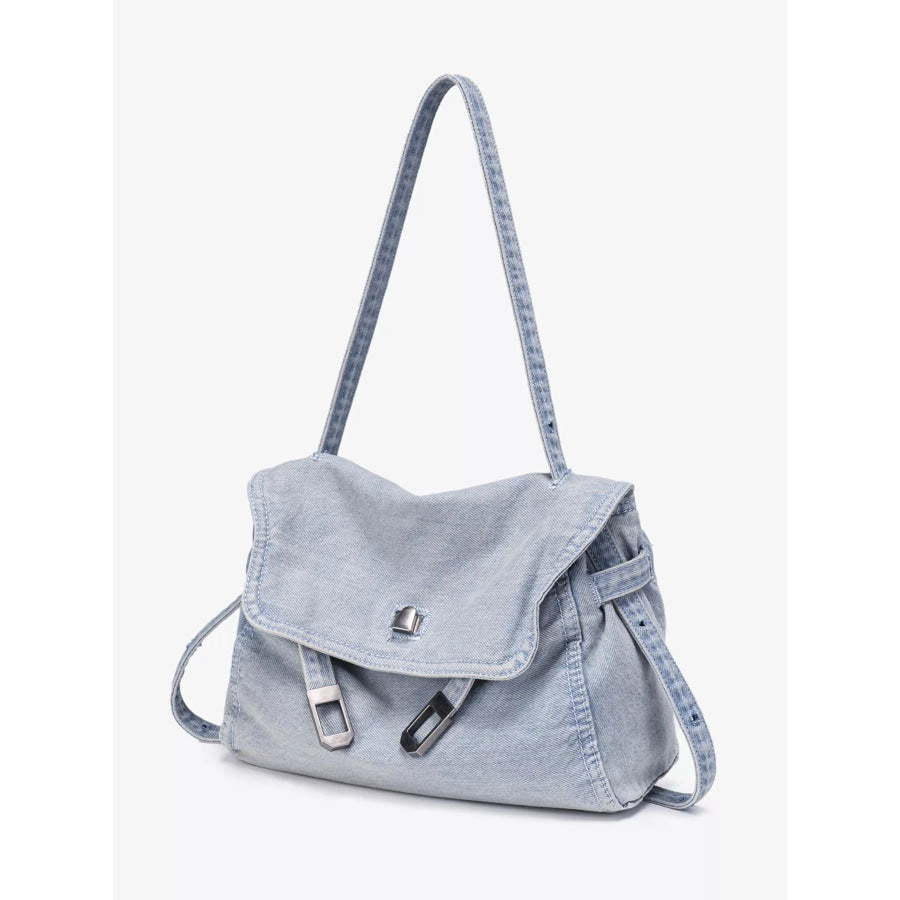 Vintage Denim Shoulder Bag Blue / One Size Apparel and Accessories