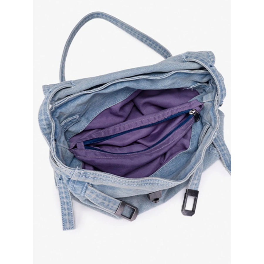 Vintage Denim Shoulder Bag Blue / One Size Apparel and Accessories