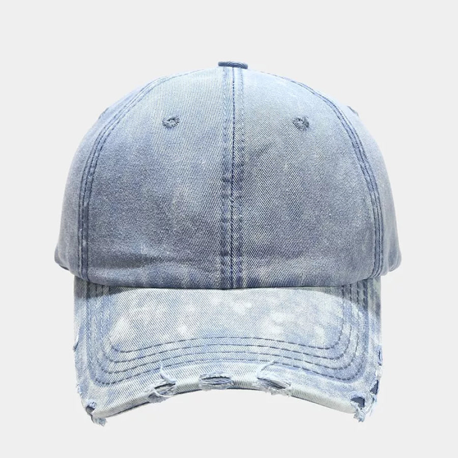 Vintage Distressed Washed Baseball Cap Denim Blue / One Size Apparel and Accessories