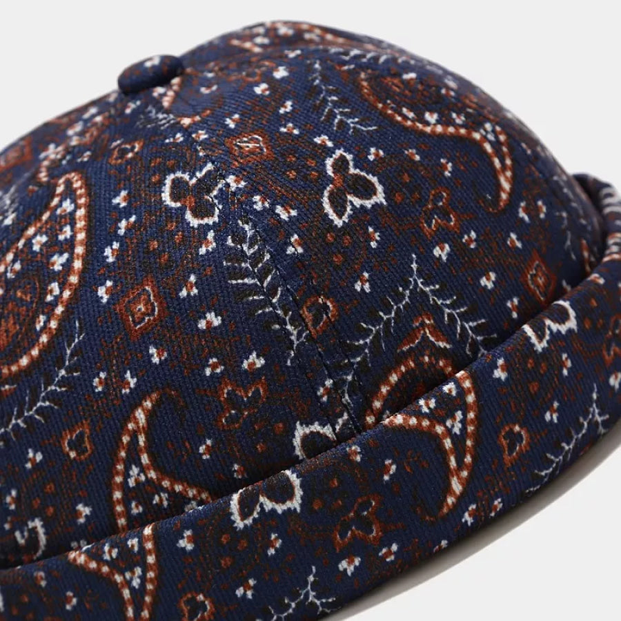 Vintage Paisley Print Brimless Hat Apparel and Accessories
