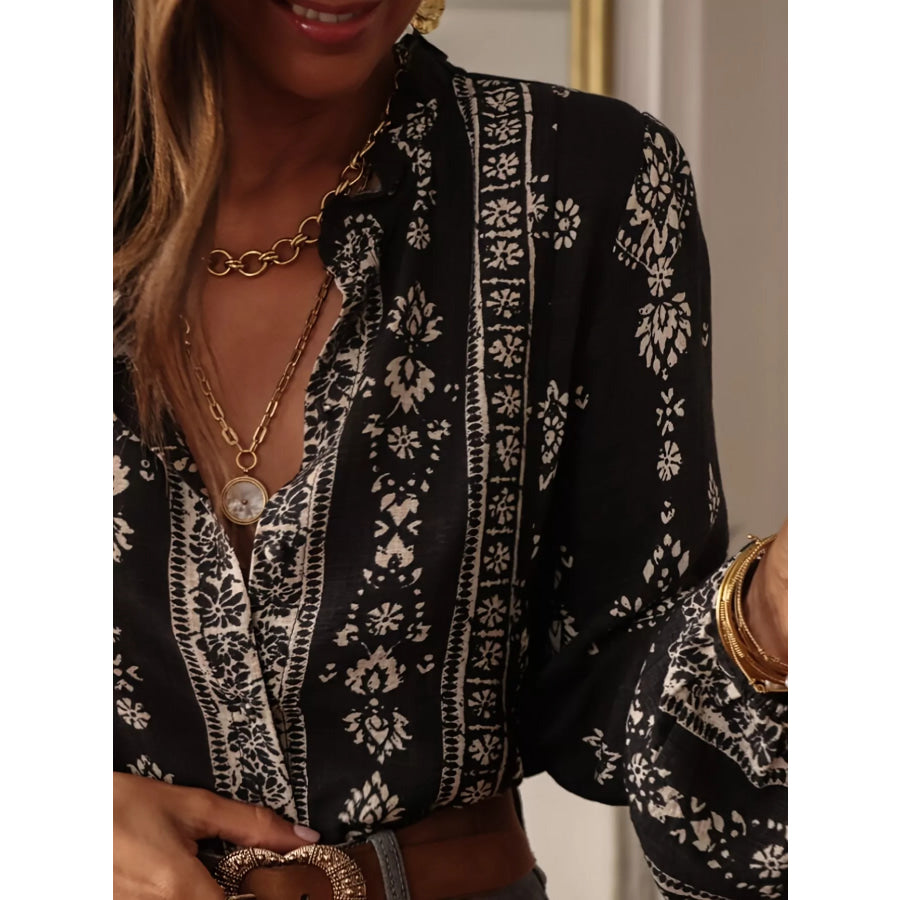 Vintage Print Long Sleeve Shirt Apparel and Accessories
