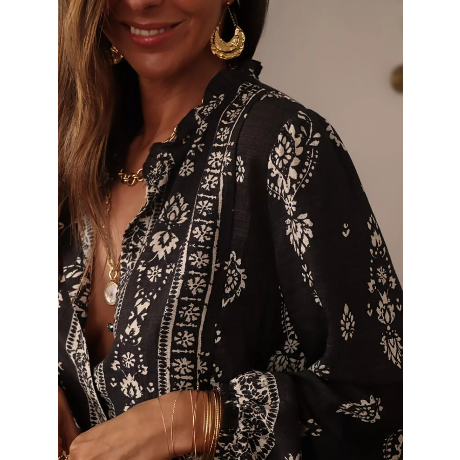 Vintage Print Long Sleeve Shirt Apparel and Accessories
