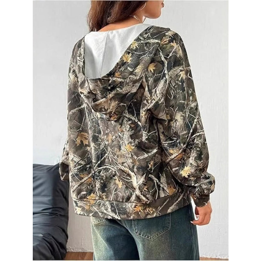 Vintage Printed Zip-Up Hoodie Apparel and Accessories