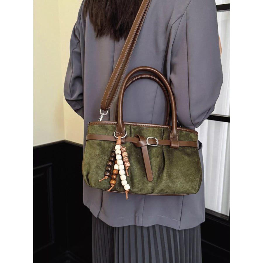 Vintage Ruched Crossbody Bag Green / One Size Apparel and Accessories