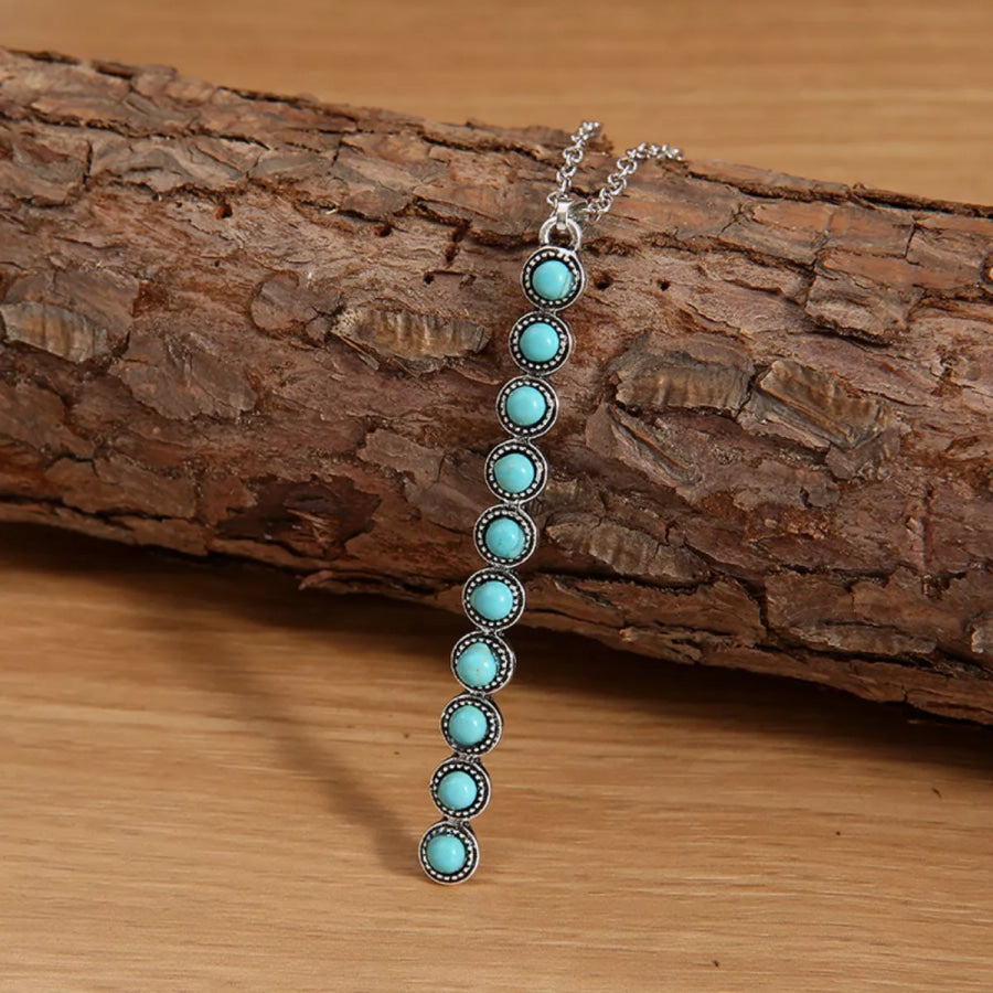 Vintage Style Beaded Bar Necklace Pastel Blue / One Size Apparel and Accessories
