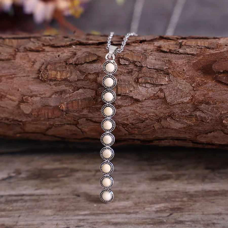 Vintage Style Beaded Bar Necklace White / One Size Apparel and Accessories