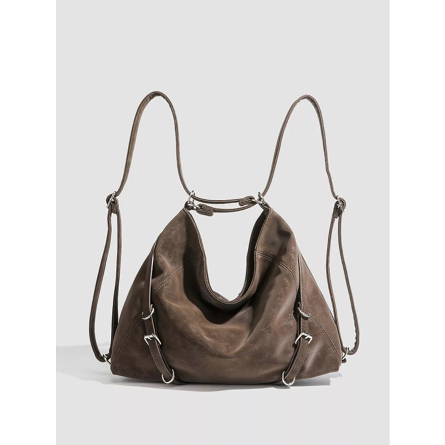 Vintage Style Convertible Shoulder Bag Brown / One Size Apparel and Accessories