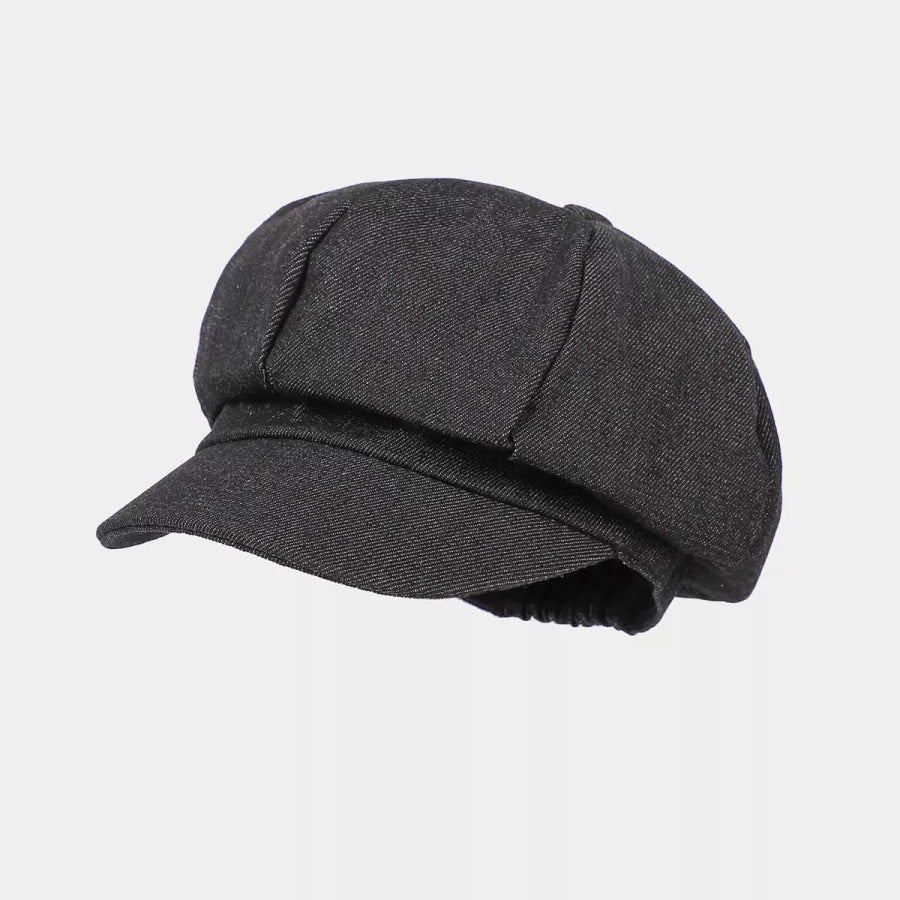 Vintage Style Denim Newsboy Hat Black / One Size Apparel and Accessories