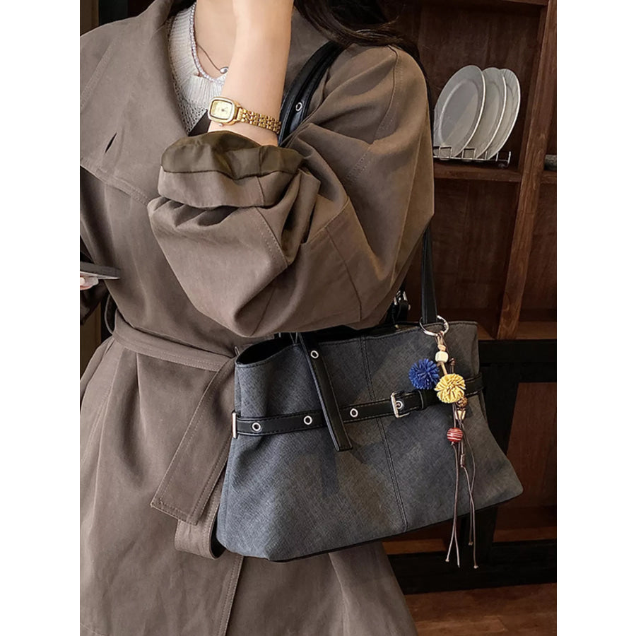 Vintage Style Shoulder Bag Dark Gray / One Size Apparel and Accessories