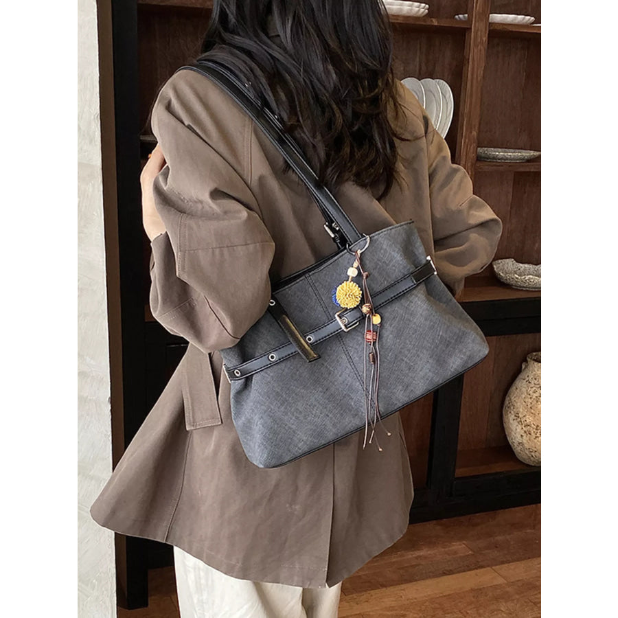Vintage Style Shoulder Bag Dark Gray / One Size Apparel and Accessories