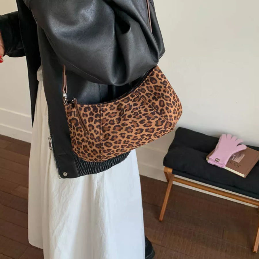 Vintage Style Shoulder Bag Leopard / One Size Apparel and Accessories
