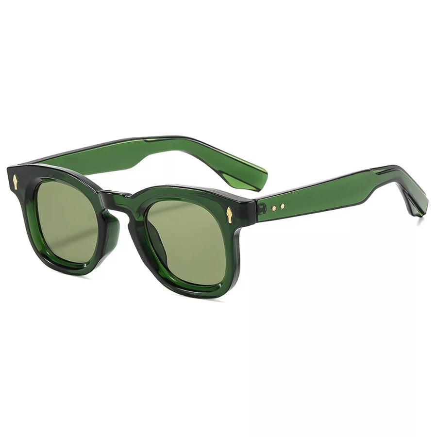 Vintage Tinted Lenses Sunglasses Transparent Green Frame Green Film / One Size Apparel and Accessories