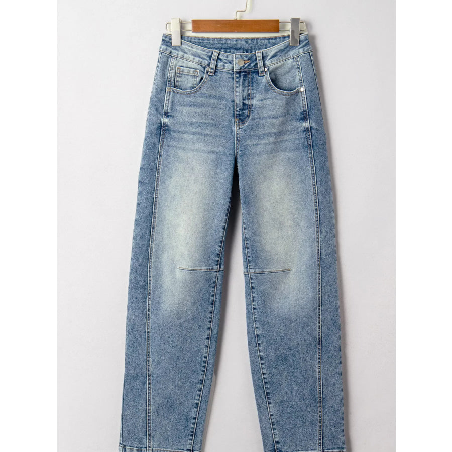 Vintage Washed Seam Detail Shift Jeans Apparel and Accessories