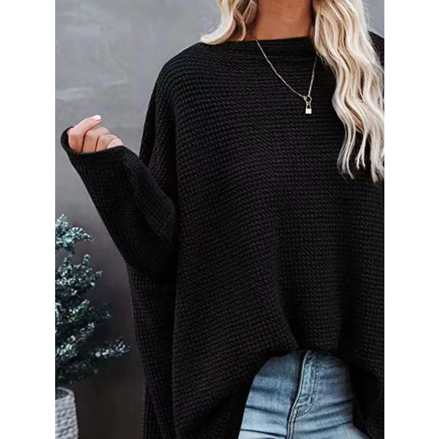 Waffle Knit Boat Neck T-Shirt Apparel and Accessories