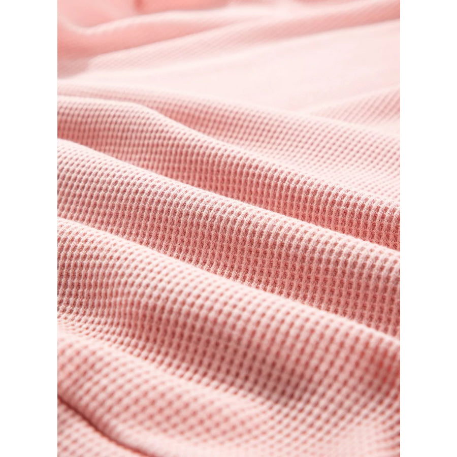 Waffle Knit Fleece Lined High Low Oversized Hoodie Apparel and Accessories