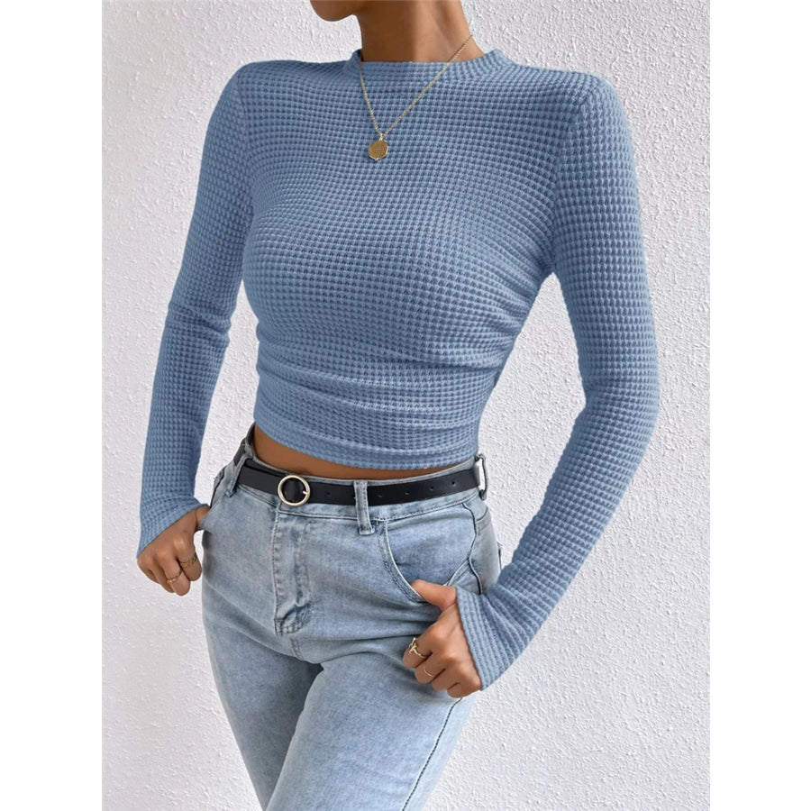 Waffle Knit Long Sleeve T-Shirt Apparel and Accessories